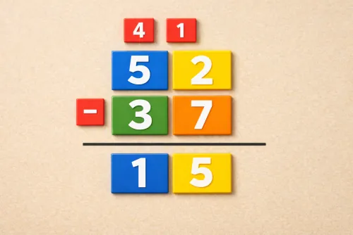 Subtraktion mit Ausleihen (Schritt für Schritt)